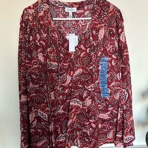 Jessica Simpson Floral Red and Pink Blouse